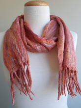 Merino Silk Scarf Sunset Pink Orange